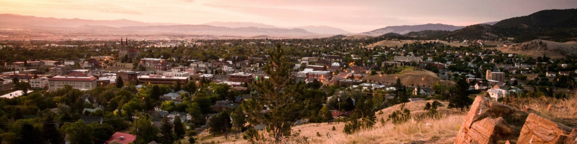 Helena which includes a sunset, a small town or village and tranquil scenes