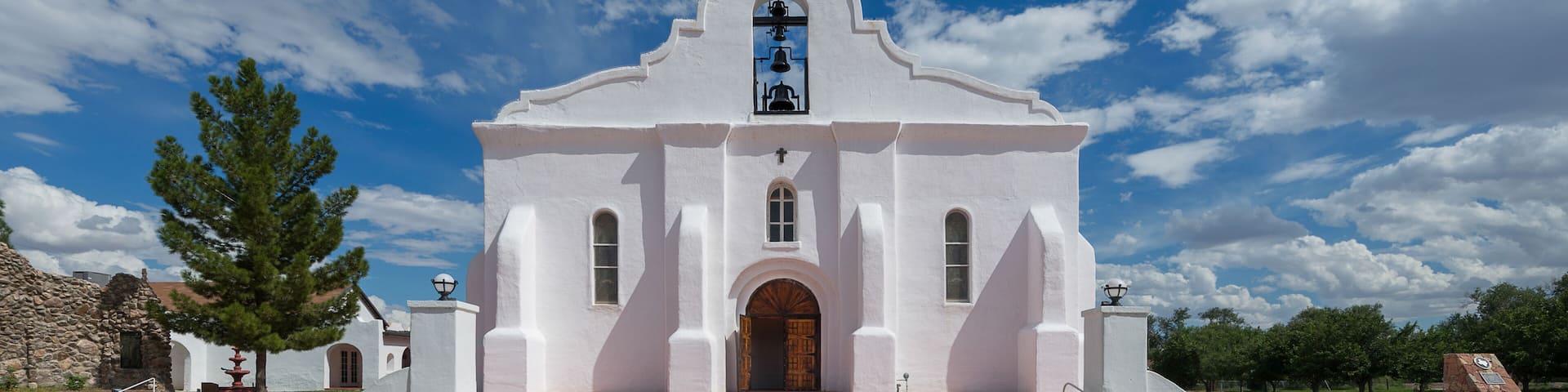 Exterior of the San Elizario Presidio Chapel mission in San Elizario, Texas
