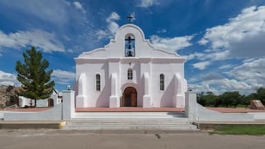 Exterior of the San Elizario Presidio Chapel mission in San Elizario, Texas