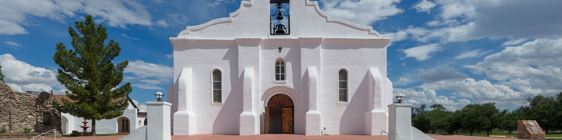 Exterior of the San Elizario Presidio Chapel mission in San Elizario, Texas
