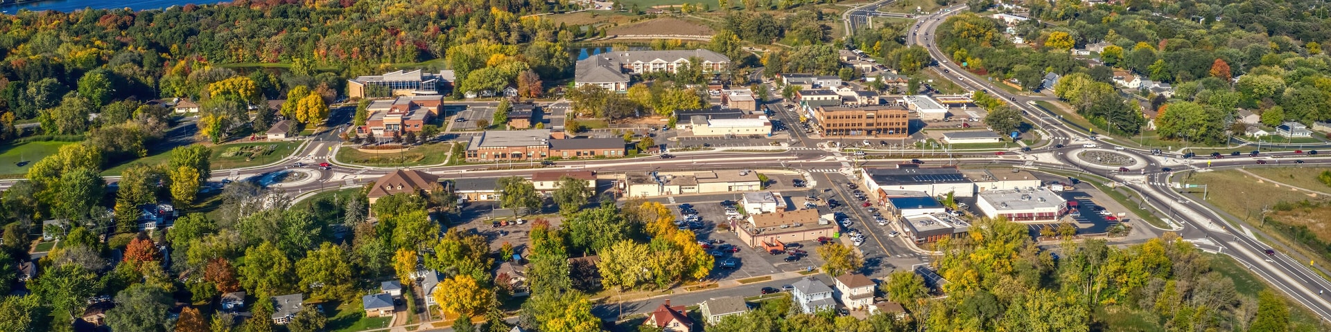 Aerial View of the Twin Cities Suburb of Prior Lake, Minnesota