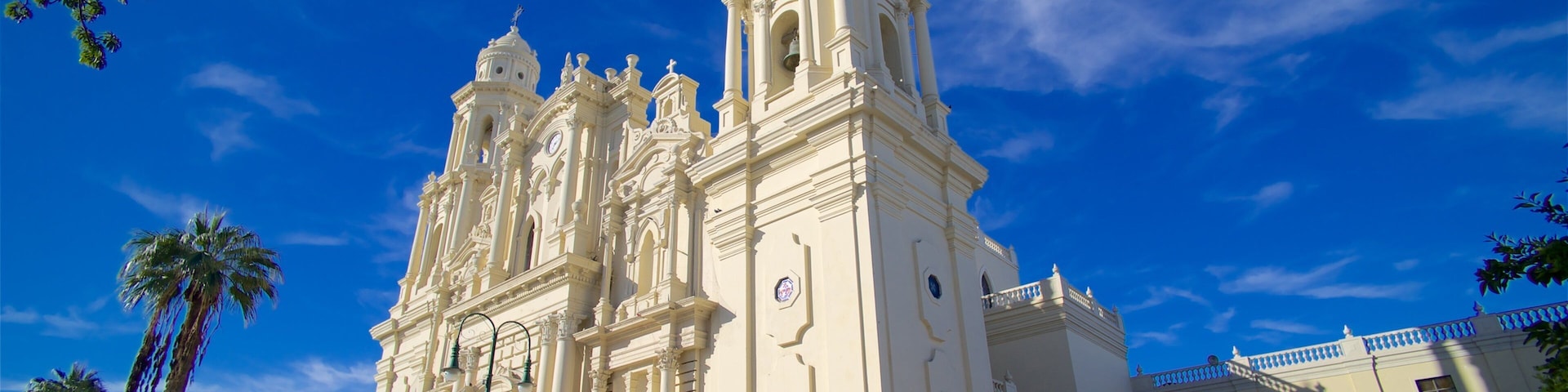 Mexico showing street scenes, a church or cathedral and heritage architecture