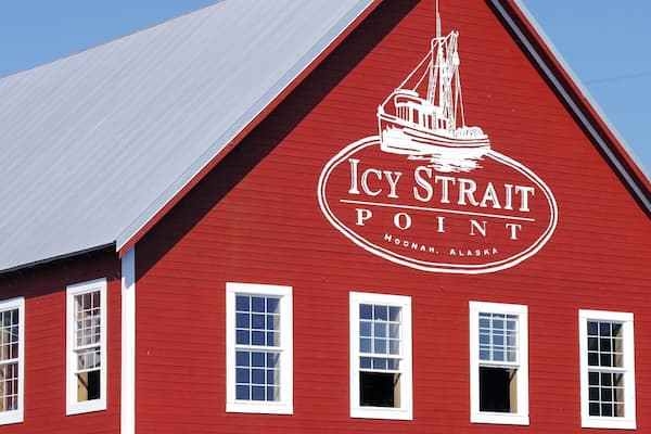 Formerly the home of the Hoonah Packing Company, now the cruise ship port for the city of Hoonah about a mile away. The indigenous people here are of the Tlingit tribe. The place is home now to local art & craft shops all owned by local people and catering to tourists who mainly come off cruise ships.