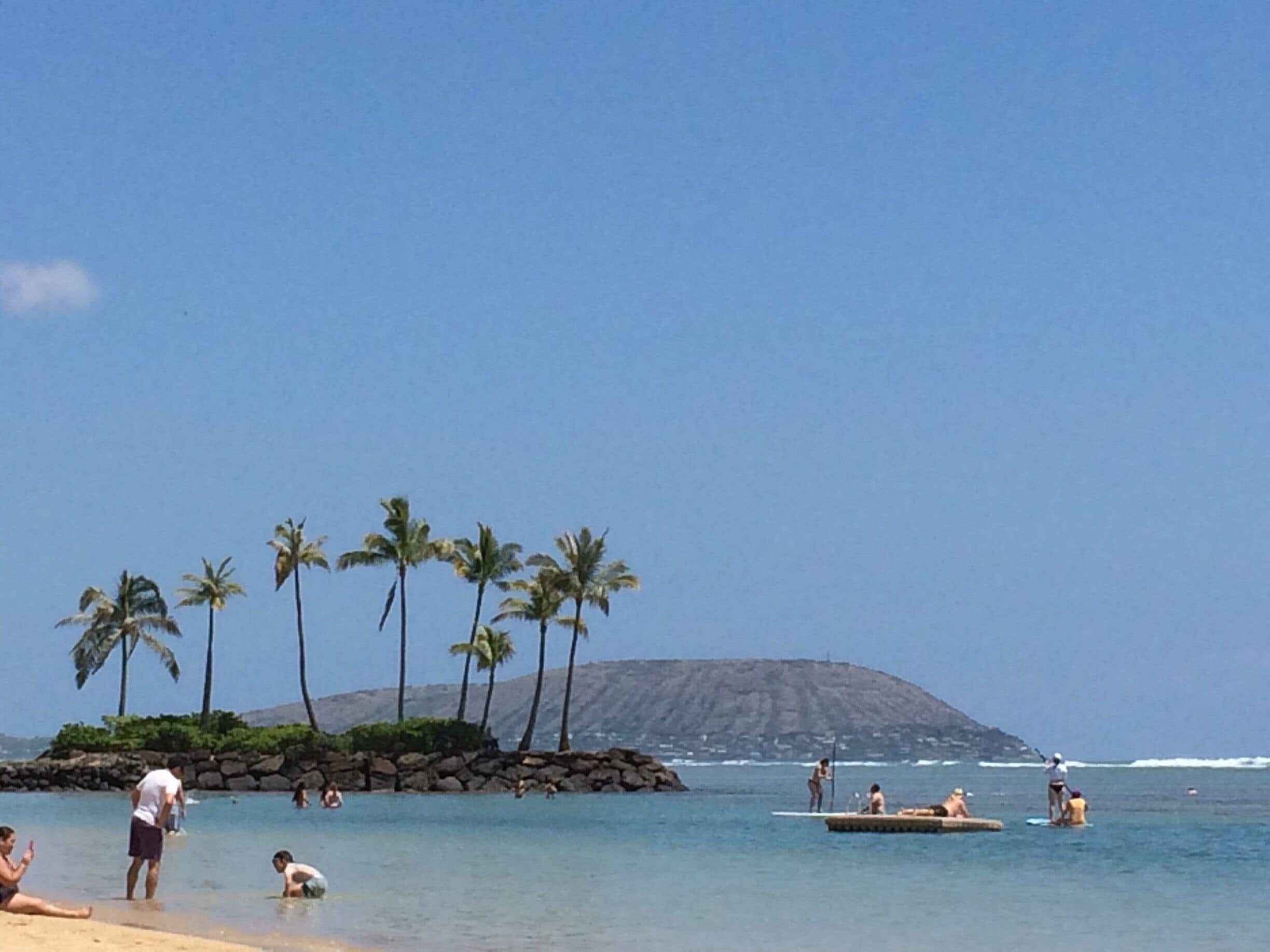 Beautiful view from the beach at the resort.