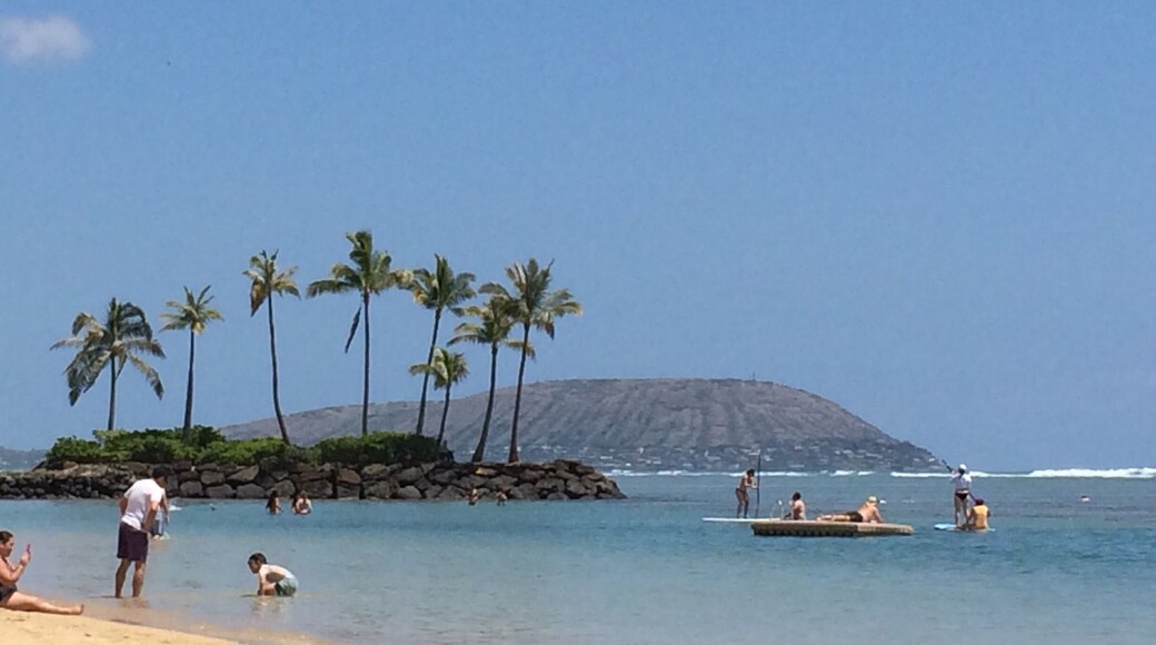 Beautiful view from the beach at the resort.