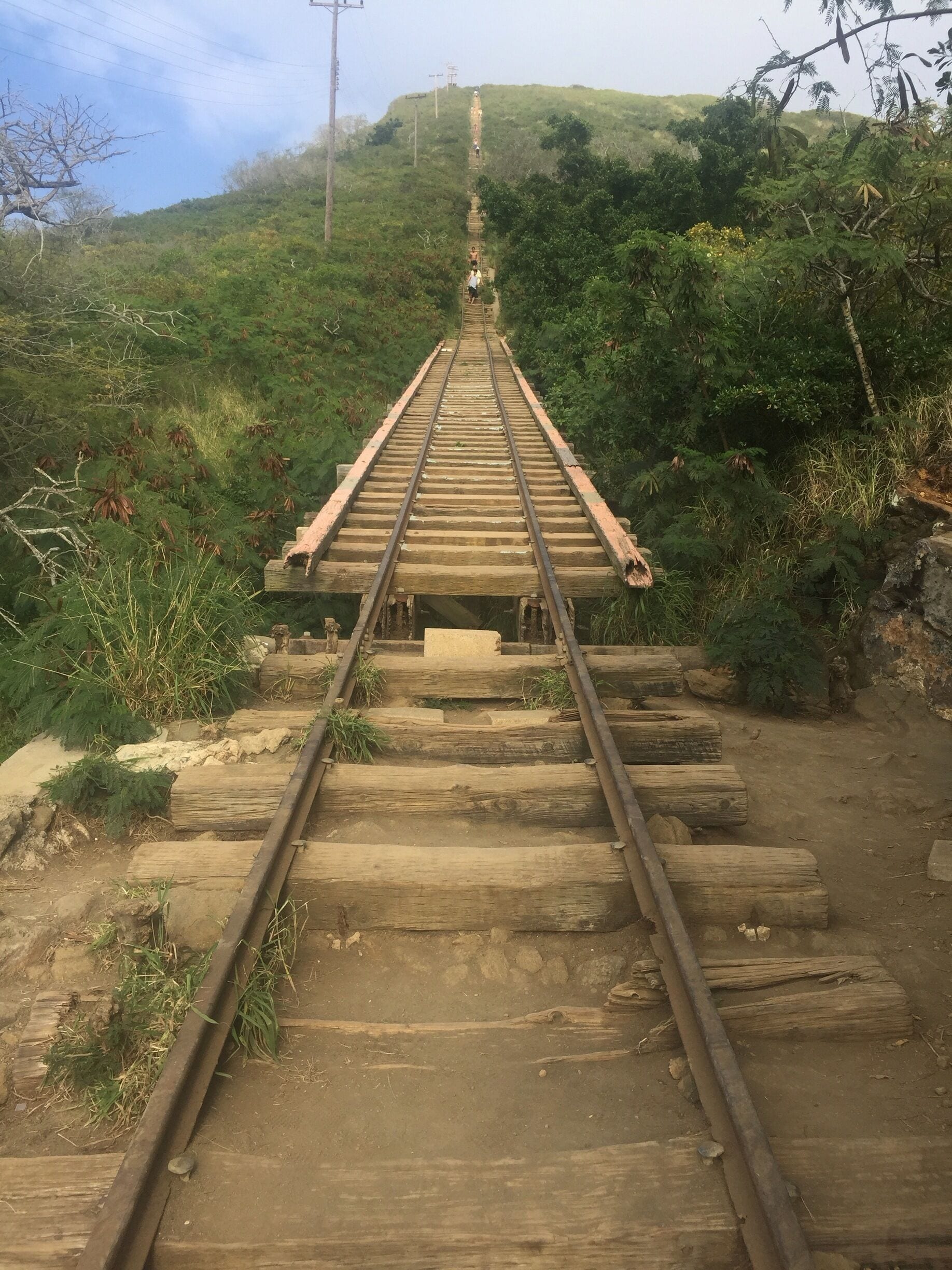 The scariest part of the trail ... Where the tracks lift off the ground!! Oh #kokohead #iconqueredyou 🏃🚶🏃🚶🏃🚶🏃🚶🏃🚶🏃🚶🏃🚶🏃🌋 #onlyinhawaii 