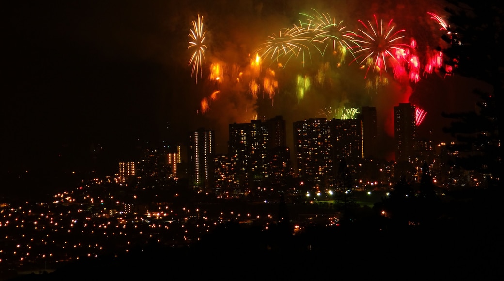 Fireworks over Waikiki in 2017.