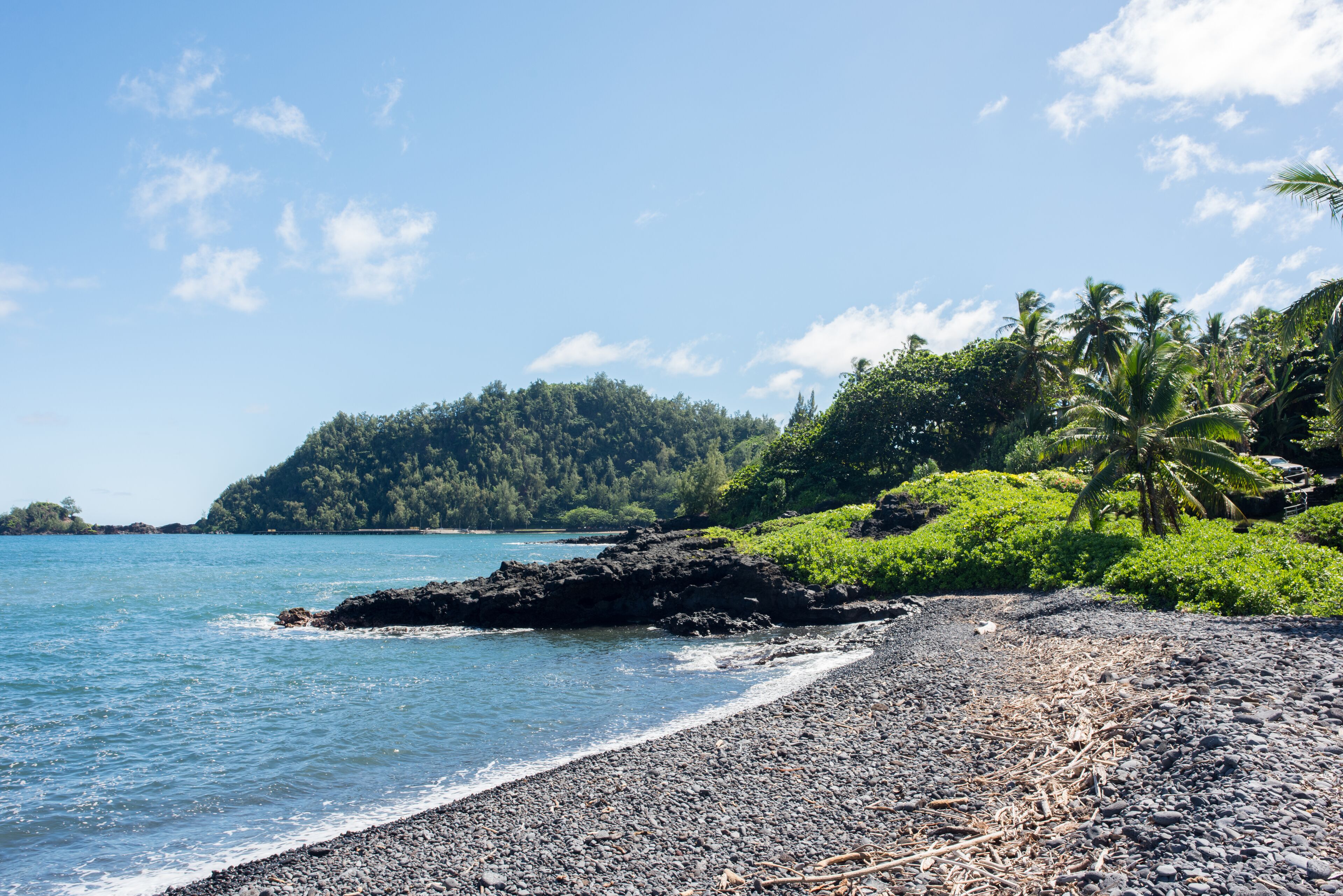 Hana Bay in Hana, Hawaii, on the island of Maui.; Shutterstock ID 604872470; Purchase Order: -
