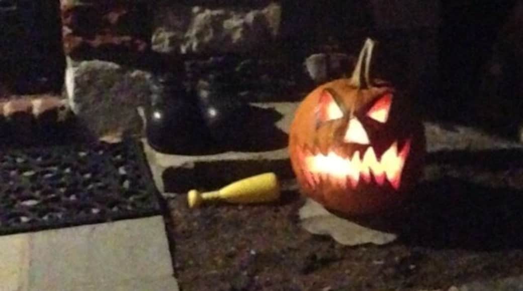 Our 24 pound pumpkin we picked from up in lake placid, NY