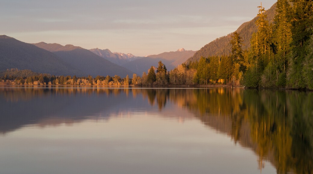 Sunset over Lake Quinault, Olympic National Forest, Washington