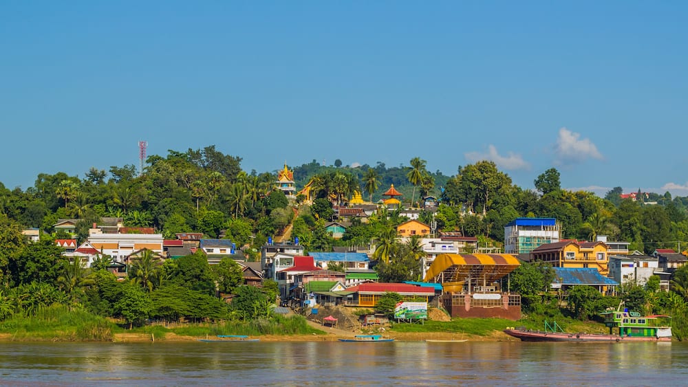 huay xai Laos mekhong river, Shutterstock ID 345048239, Purchase Order: -