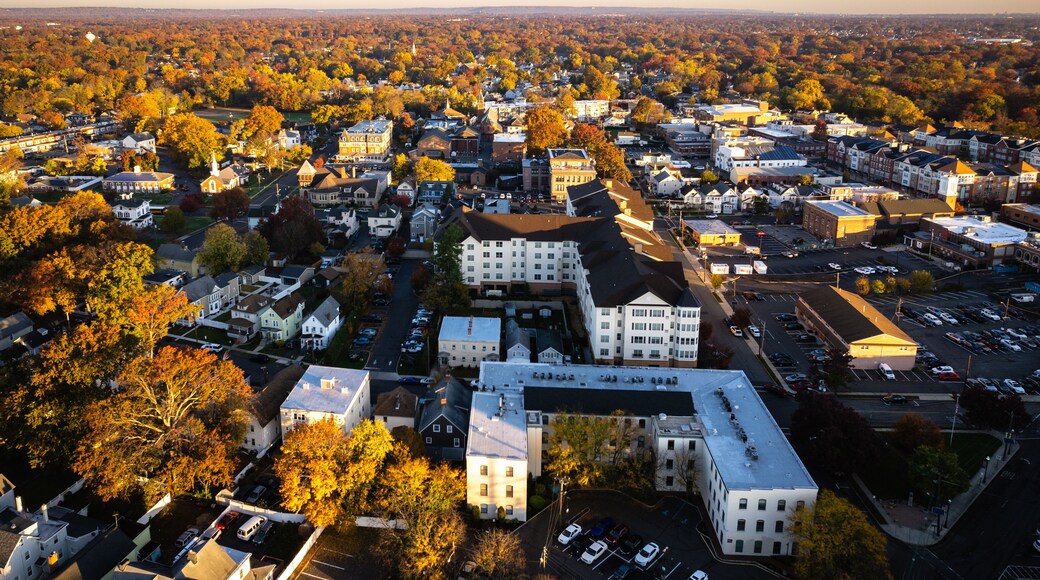 Aerial Drone Sunrise in Rahway New Jersey