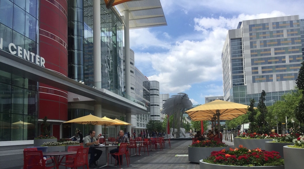 Close to the entrance of convention center.