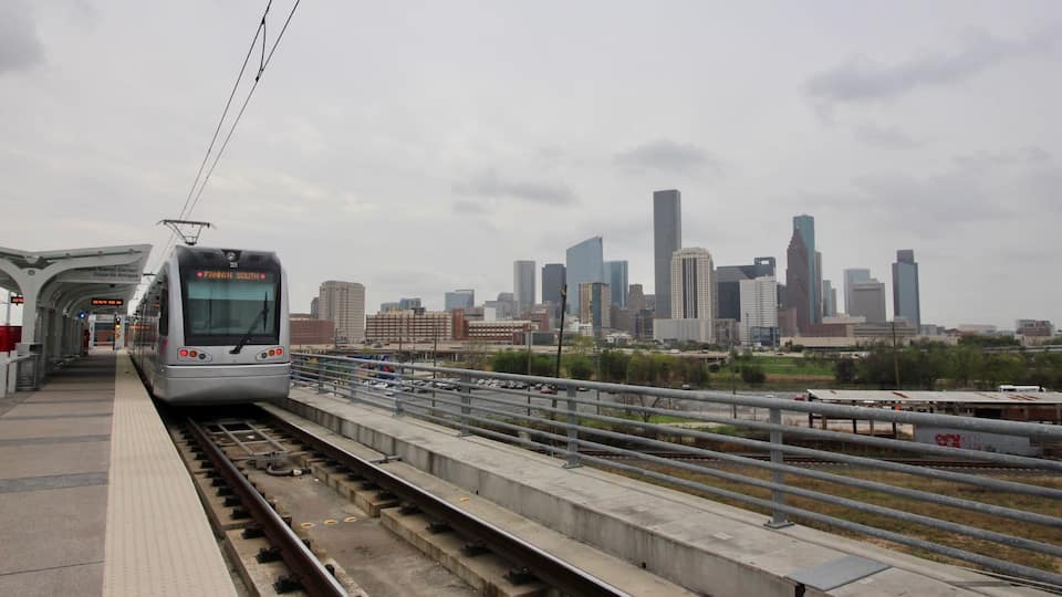 Great view of skyline from train station.