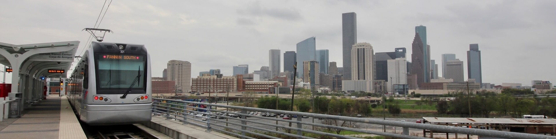Great view of skyline from train station.
