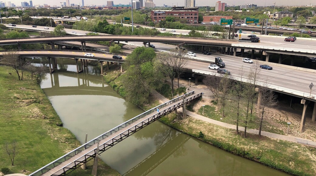 Buffalo Bayou from the parking garage.