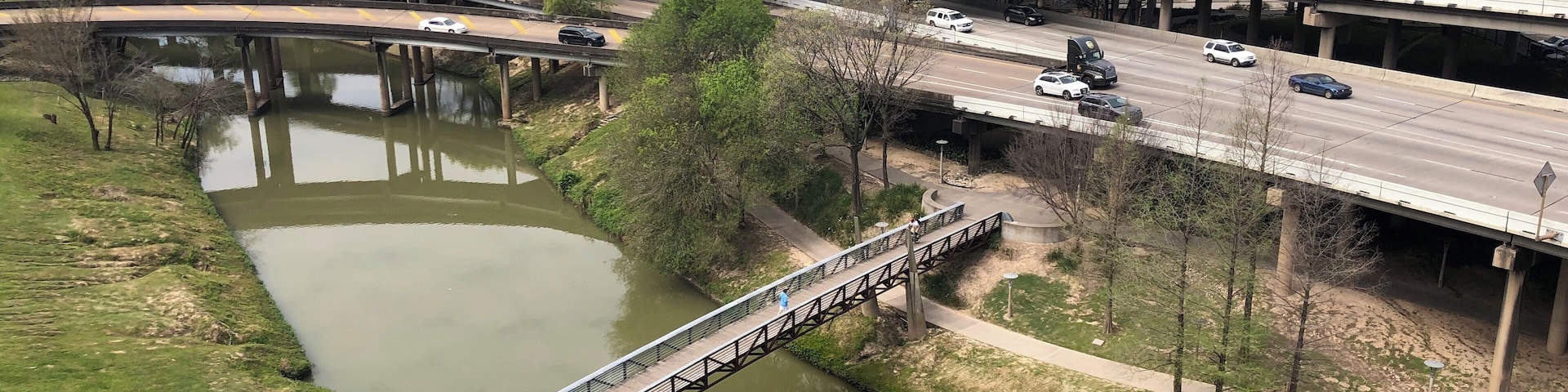 Buffalo Bayou from the parking garage.