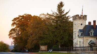 Entrance Sign "Antietam National Cemetery" at a Road in Sharpsburg, Maryland, USA