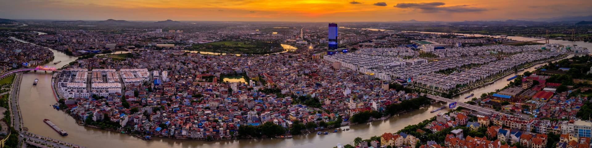 Sunset at Tam bac river, Haiphong, Vietnam