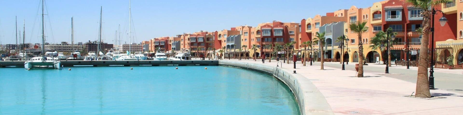 Hurghada is a beach resort town stretching some 40km along Egypt’s Red Sea coast. It’s renowned for scuba diving, and has numerous dive shops and schools in its modern Sekalla district. There are many restaurants and nightclubs catering to an international crowd, while the old town, El Dahar, is home to traditional Egyptian coffee shops and souks...