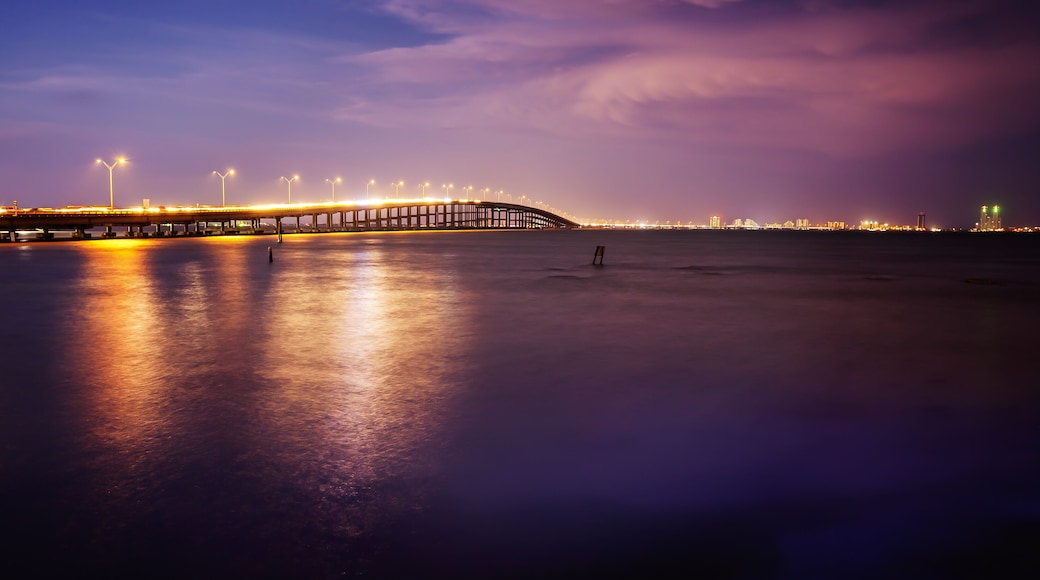 Bridge Leads to South Padre Island, Texas at Sunset