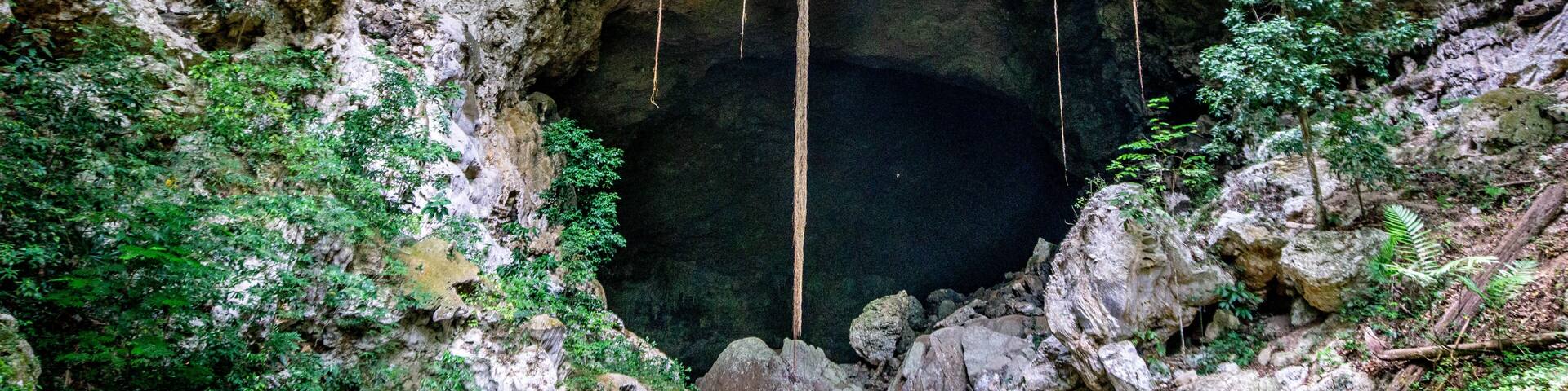 Rio Frio Caves and Cave Waterfalls in Belize.