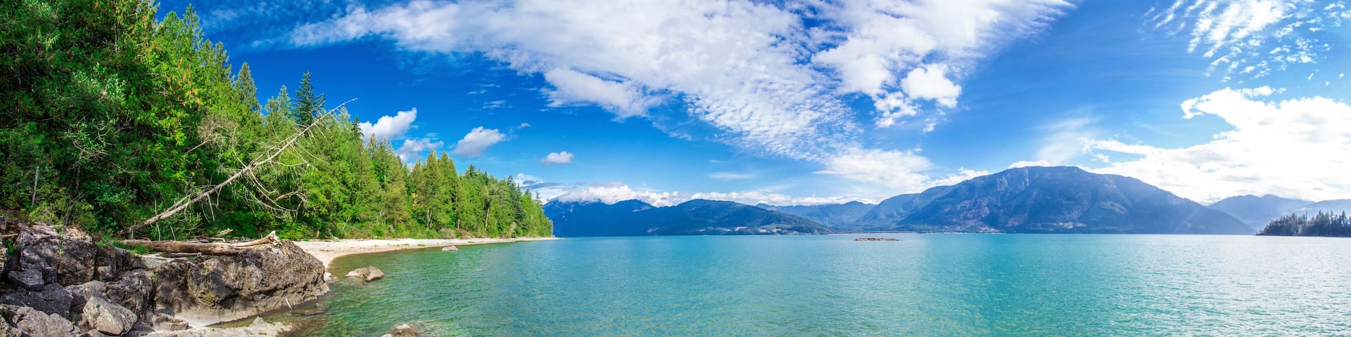 Fantastic view of Harrison Lake nature summer
