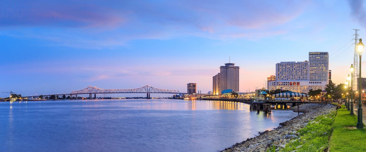 Downtown New Orleans, Louisiana and the Missisippi River