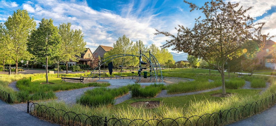 Small playground area in a residential area at Daybreak, Utah