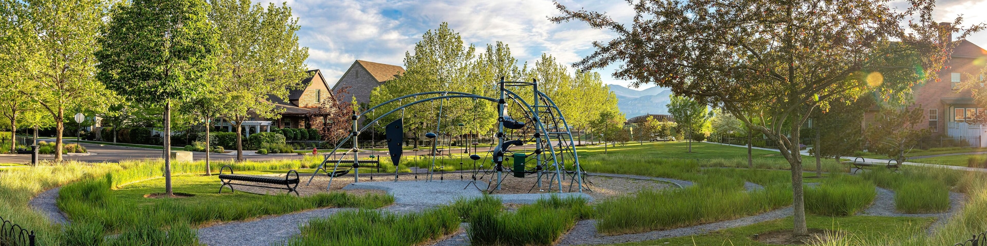 Small playground area in a residential area at Daybreak, Utah