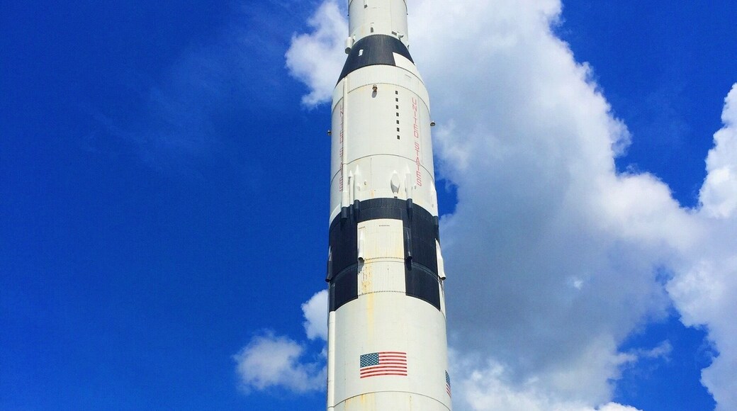 The vertical model of the Apollo Saturn V Moon Rocket located in the Space and Rocket Museum in Huntsville, Alabama