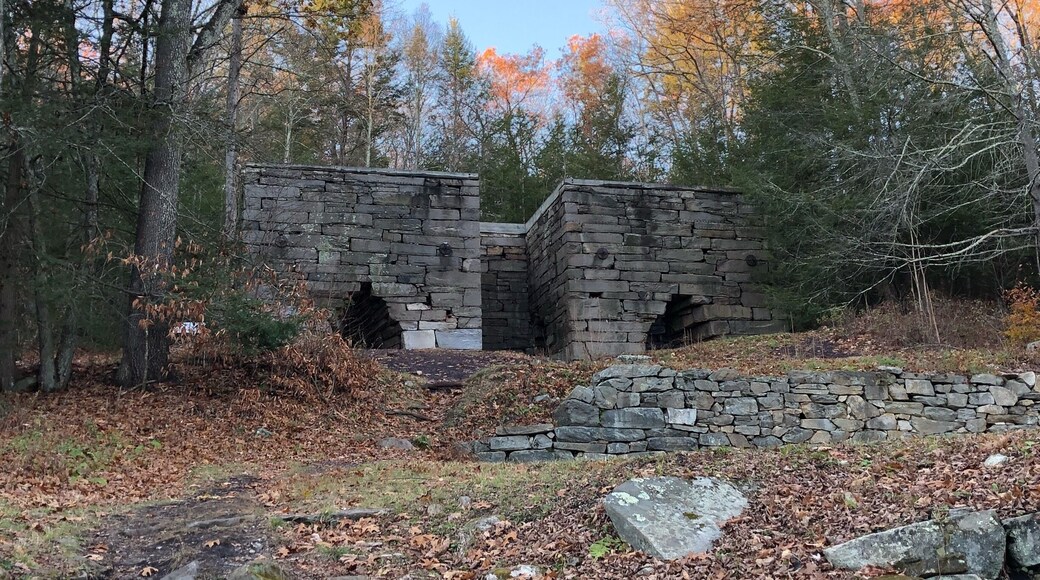 This was a really nice surprise-it's more then a hiking trail, it's a historical 19th century iron mine site. Not far from the parking lot, is the location of where the mine used to be-pictured are the roasting ovens. There is also a large furnace and several signs to learn about the mine and what the town used to look like in 1874. The trail goes along the old Donkey Trail that was used to bring rock down from the quarry. There are two main trails-about 6 miles total (3.5 miles for the Mine Hill Preserve and 2 mile loop for the Carter Preserve). There are also several miles of tunnels that are no longer accessible and are gated off with Bat Cages to allow bats to get in and out of the caves. Check out roxburylandtrust.org for historical information and trail maps.