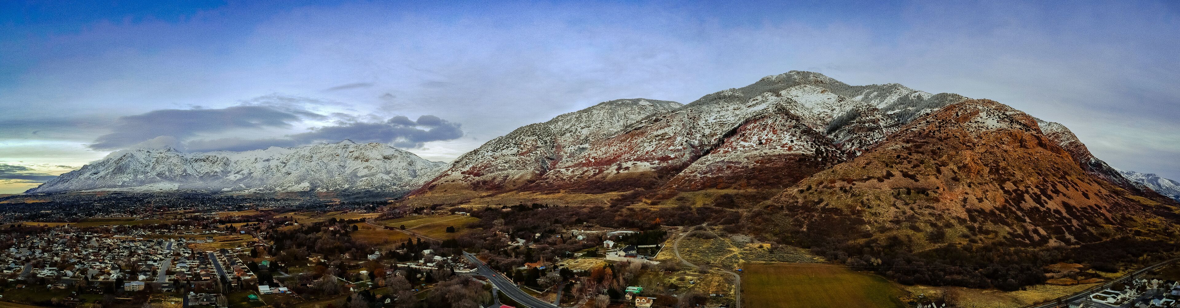 Snow on Lewis Peak and Mt. Ben Lomond near North Ogden, Utah.
