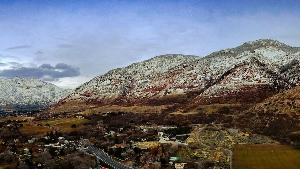 Snow on Lewis Peak and Mt. Ben Lomond near North Ogden, Utah.