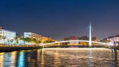 Footbridge across Commerce Basin in Le Havre, France