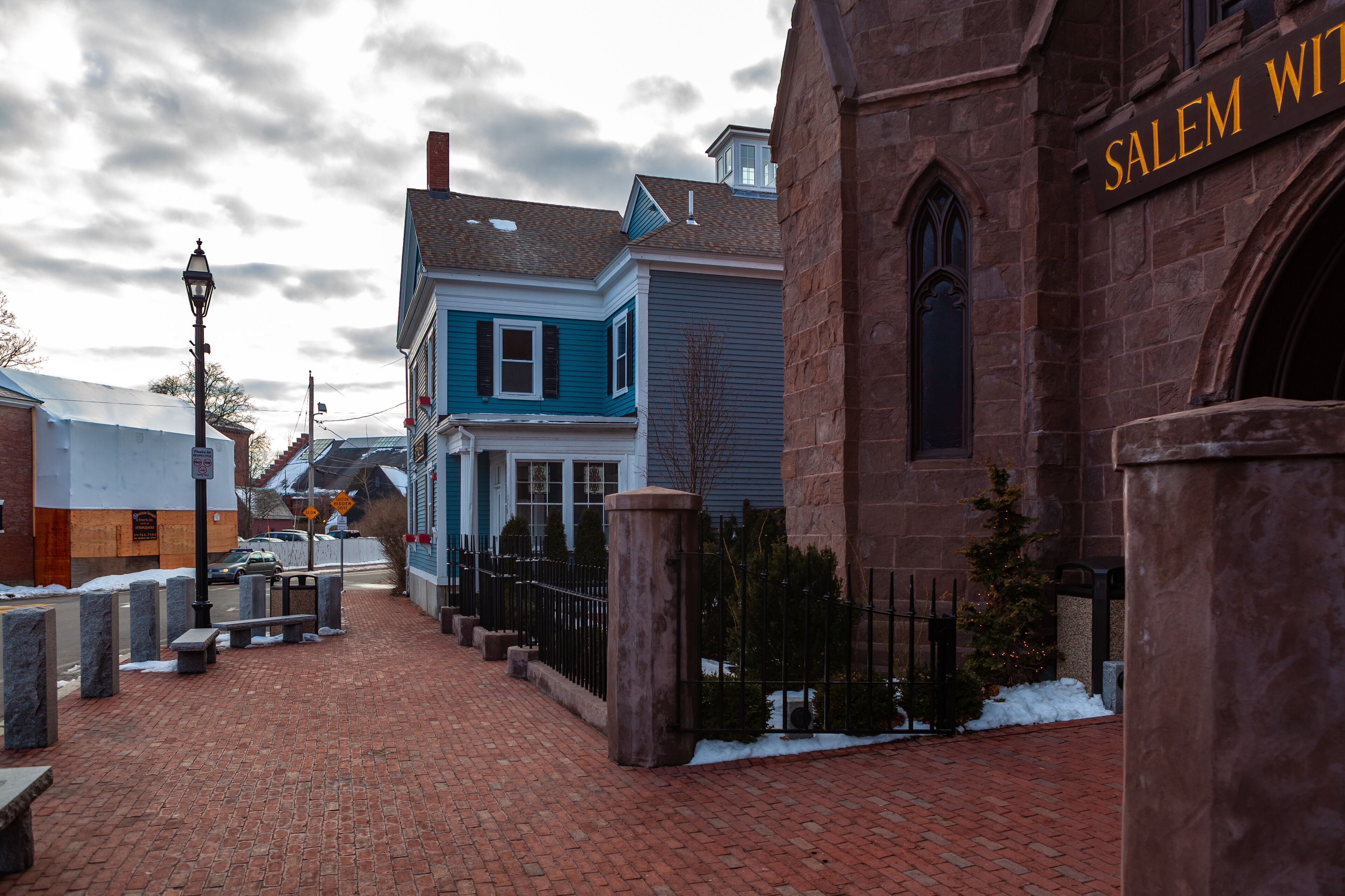 Salem, USA- March 03, 2019: This famous museum is located in a gothic styled, New England church type building and is popular with the public and tourists.
