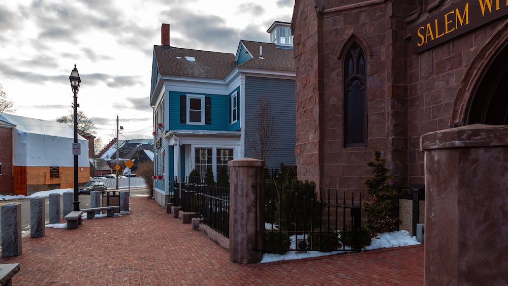 Salem, USA- March 03, 2019: This famous museum is located in a gothic styled, New England church type building and is popular with the public and tourists.