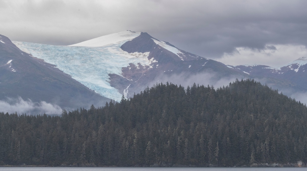A hanging glacier surrounded by the Tongass National Forest, Behm Canal, Southeast Alaska