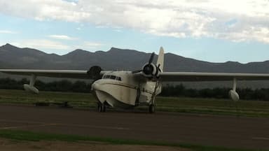 Old broken down water-lander.