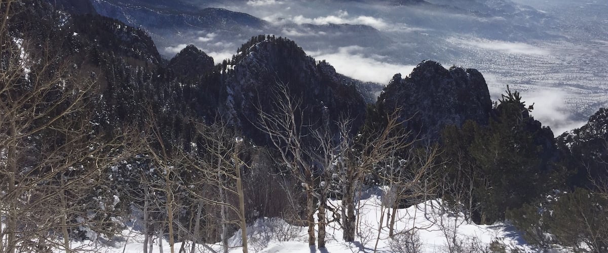 The view from Sandia Crest on a winter's morning is well worth the scenic drive from Albuquerque.