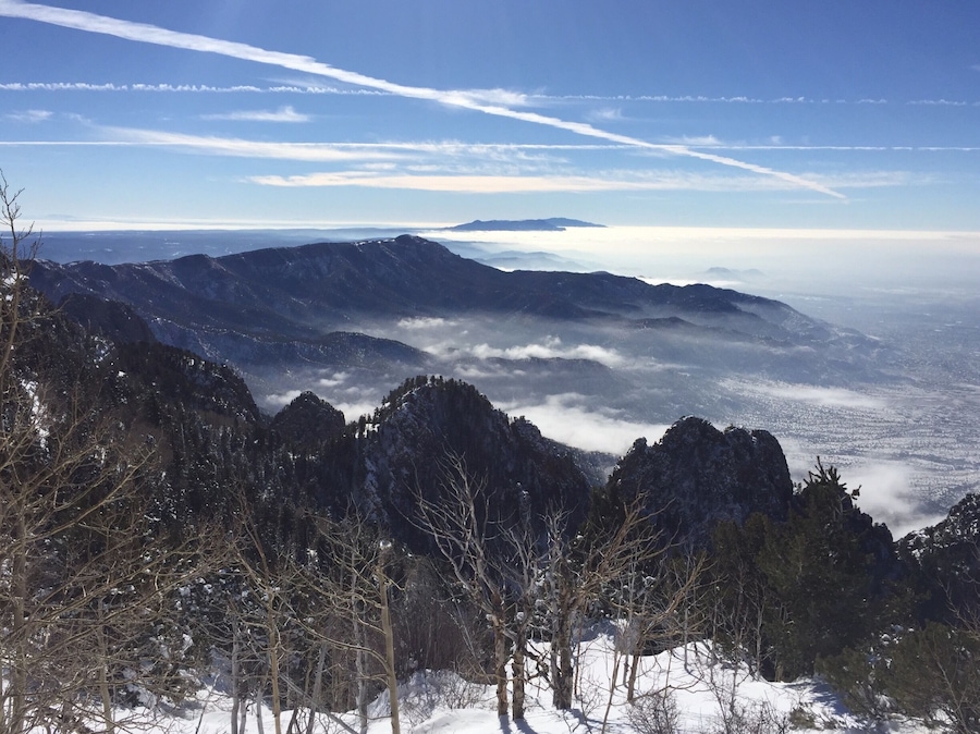 The view from Sandia Crest on a winter's morning is well worth the scenic drive from Albuquerque.