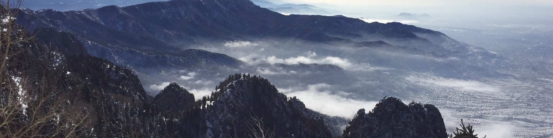 The view from Sandia Crest on a winter's morning is well worth the scenic drive from Albuquerque.
