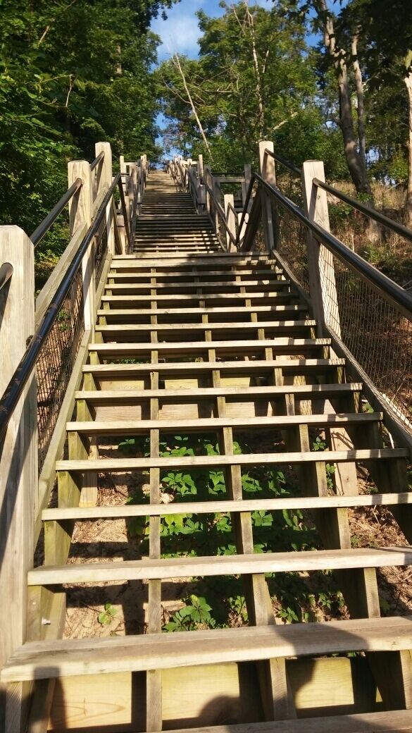 Get your morning workout by parking at My Baldhead, take the 302 steps up to the top, then walk down the sand dunes to Oval Beach. Walk the road back to your car, only about 2 miles altogether. 
