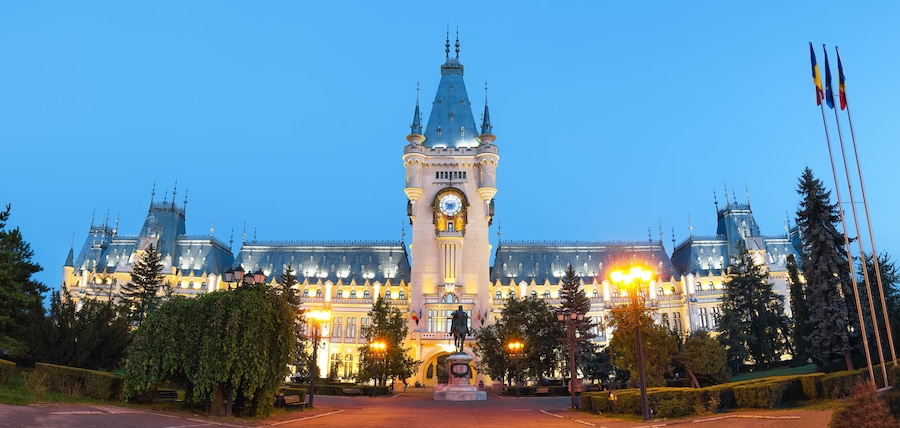 The Palace of Culture edifice in Iasi, Romania.