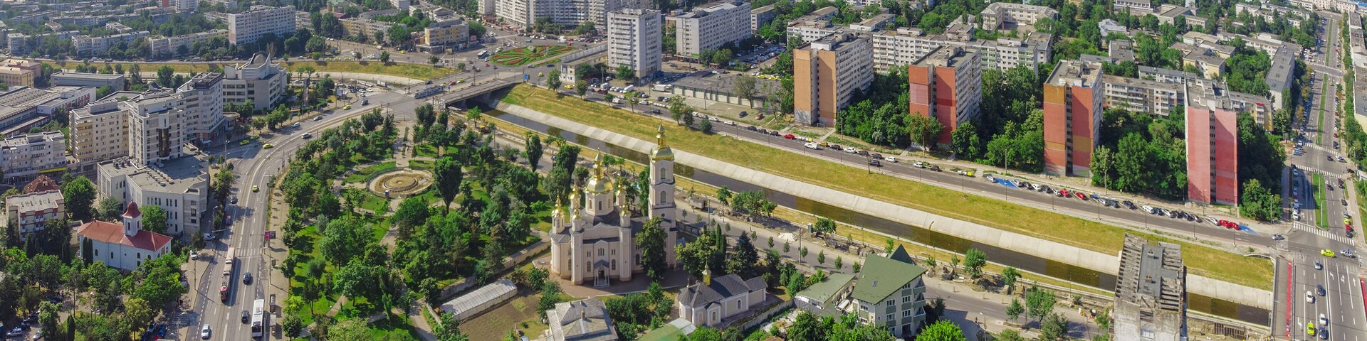 aerial view of Iasi city in Moldavia. Romania
