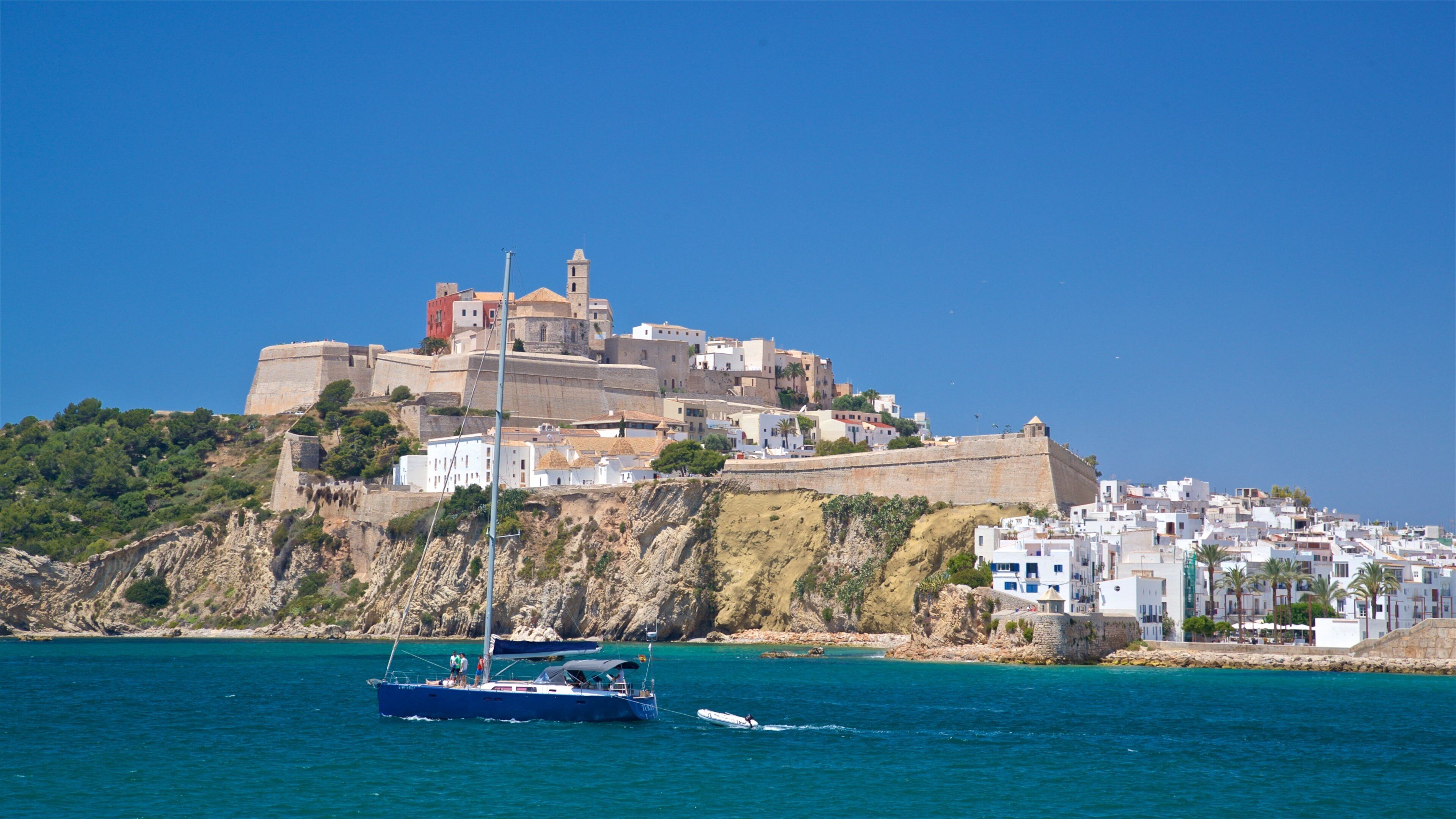 Ibiza featuring a coastal town, general coastal views and boating