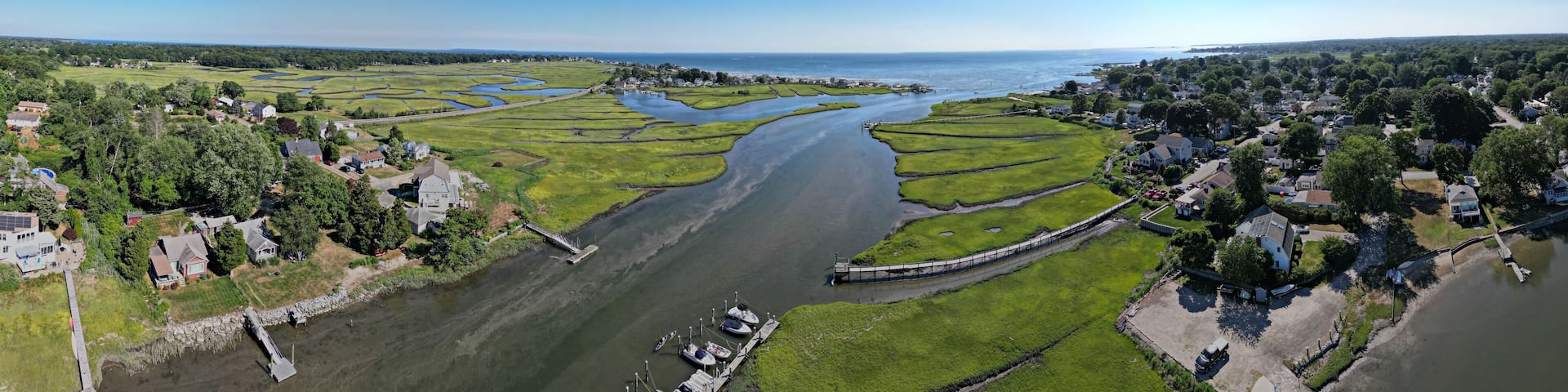 Beautiful panorama of the Beach and inlet shots in Old Seabrook Ct