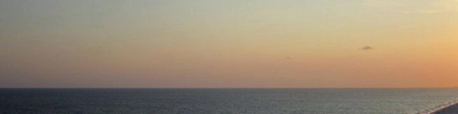 One Seagrove Place. I have been coming here since I was a kid. Up on the 16th floor you can see Panama City to the left and Destin to the right. This place is neat bc there are only two high rises for miles. Not too packed and really neat little beach towns.