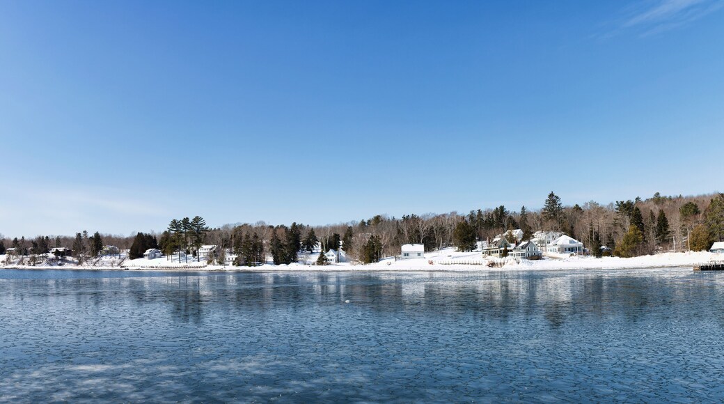 Wide view of part of Searsport Maine waterfront