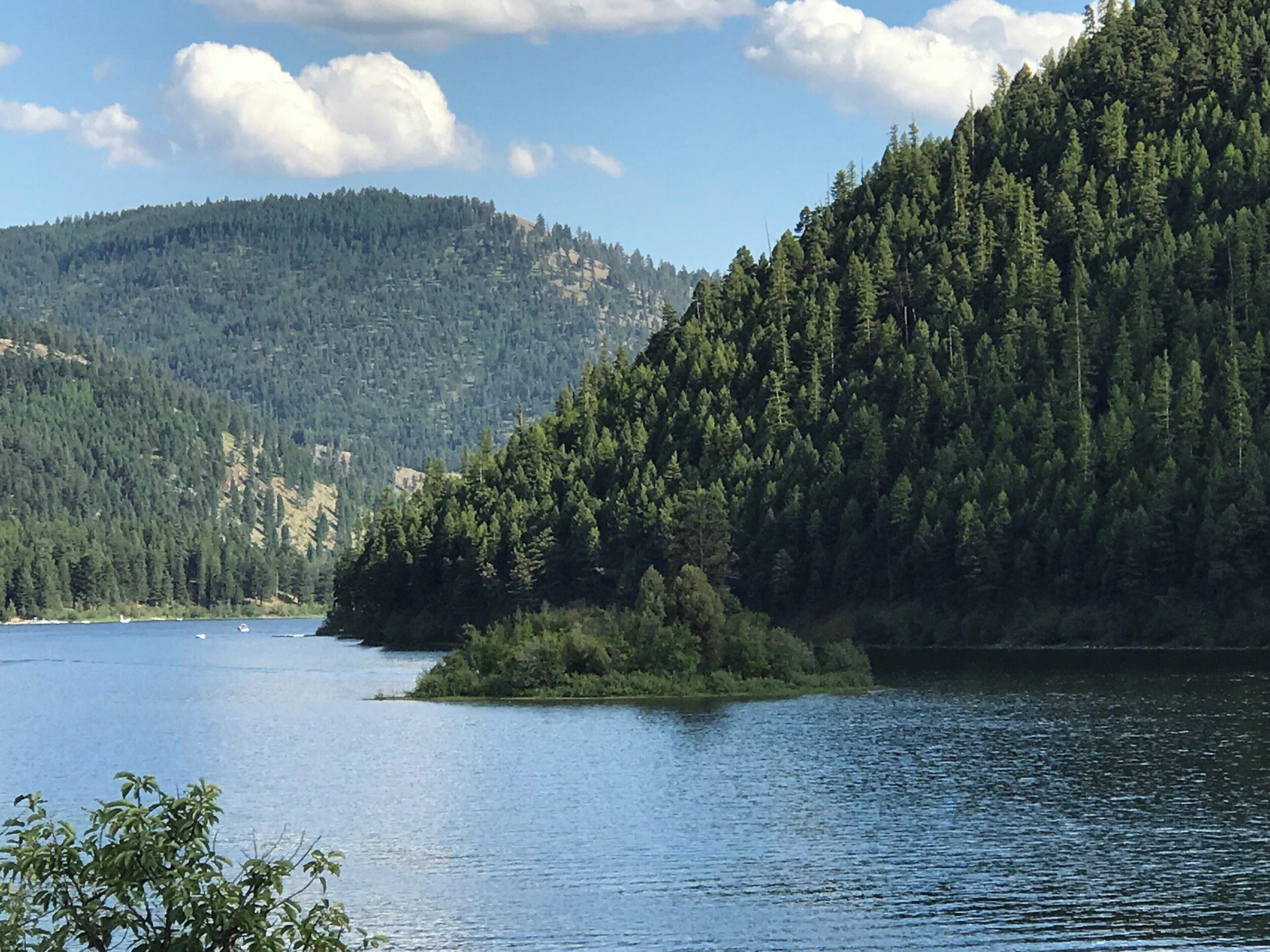 One of Northwestern Montana’s beautiful lakes. On this day the color of the sky matches the color of the water. Gorgeous!